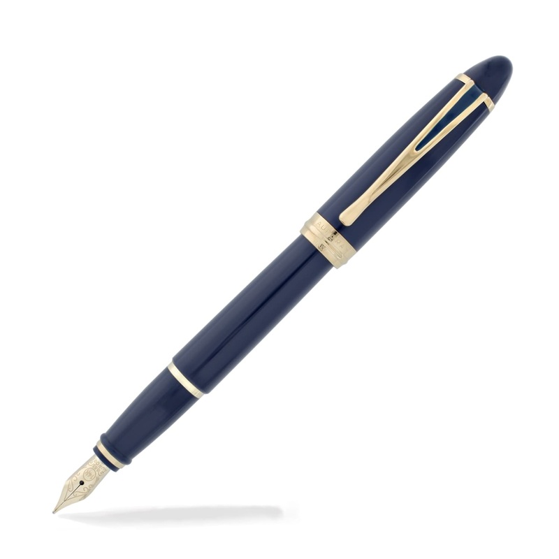 Aurora Ipsilon Deluxe Fountain Pen in Blue with Gold Trim – 14K Gold Medium