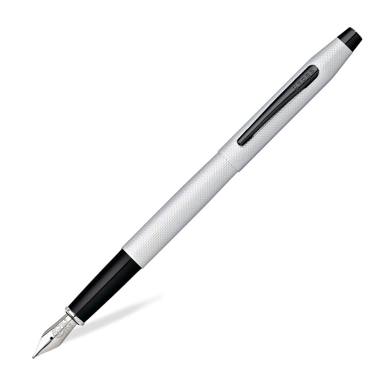 Cross Classic Century Fountain Pen, Textured Chrome – Steel Nib Medium