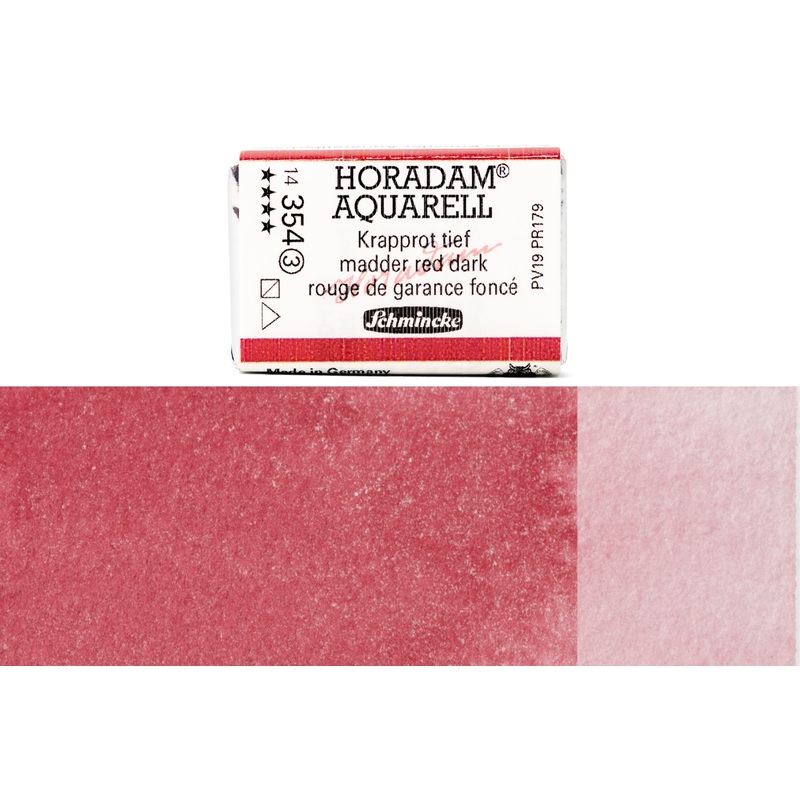 Horadam Watercolor Full Pan, #354 Madder Red Dark
