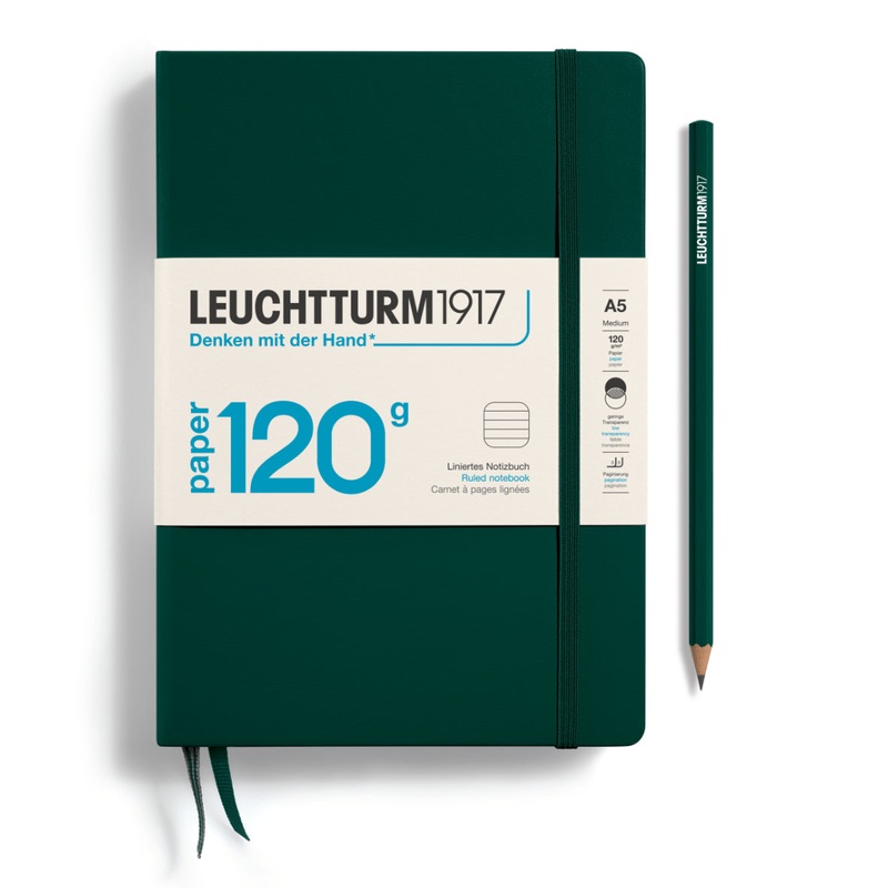LEUCHTTURM1917 Notebook Medium (A5), Edition 120, 203 p., ruled – Forest Green