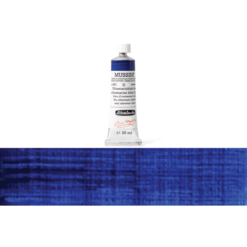 Mussini Oil Colors, 35 mL, #491 Ultramarine Blue Light