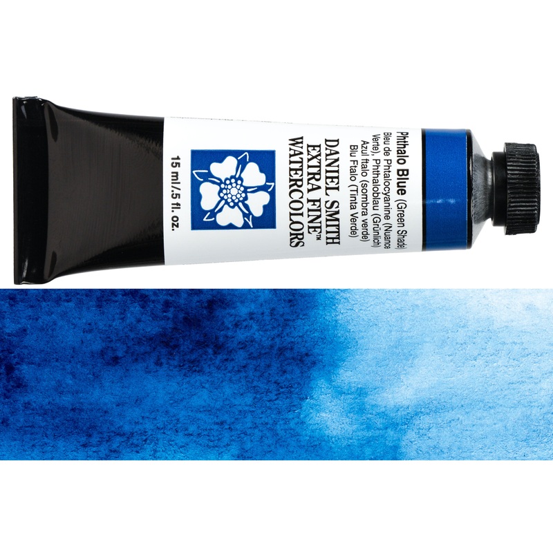 Daniel Smith Extra Fine Watercolor, 15 mL, Phthalo Blue (Green Shade)