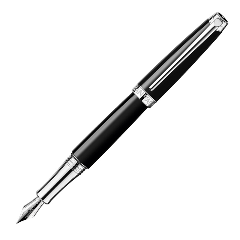 Caran d’Ache Leman Fountain Pen – Ebony Black CT Fine