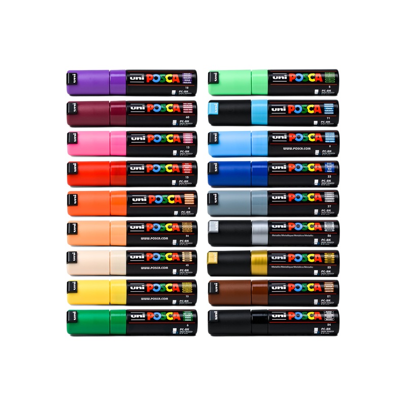 Uni POSCA Paint Marker, Broad Chisel Tip (PC-8K) #1 White