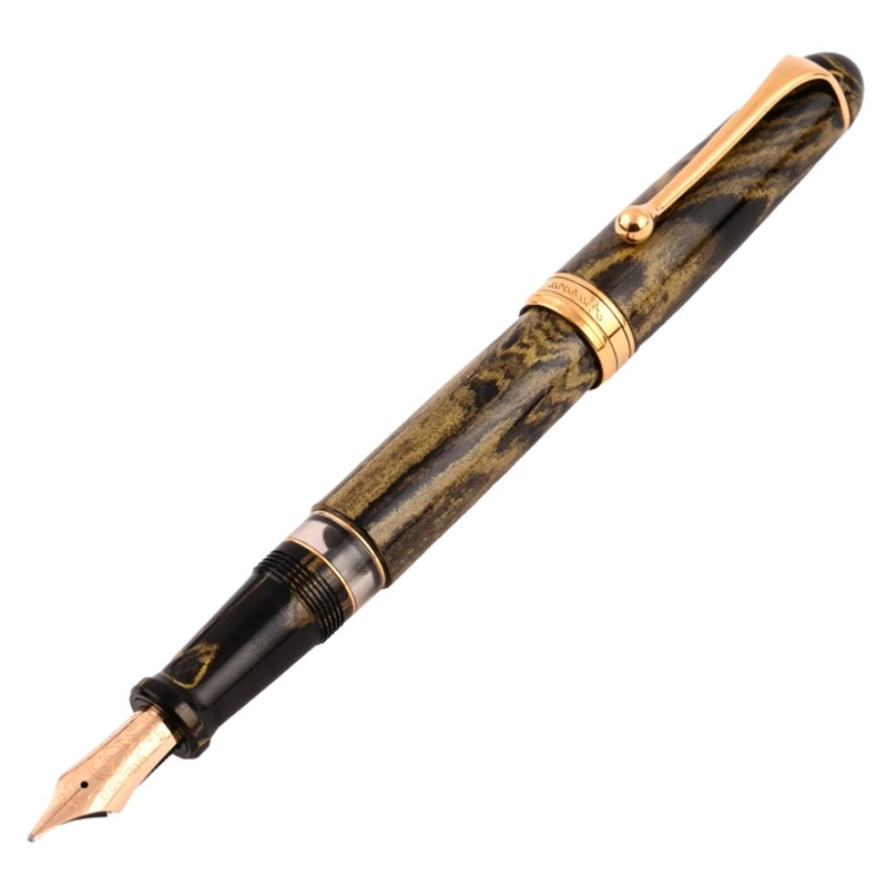 Aurora 88 Ebonite Fountain Pen – Marbled Yellow GT (Limited Edition) Extra Fine