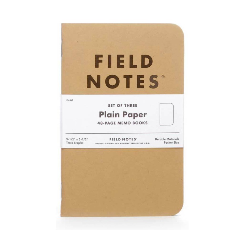Field Notes – Original Plain Kraft Books (Set of 3)