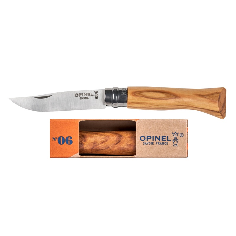 Opinel No. 06 Stainless Folding Knife, Olive Wood