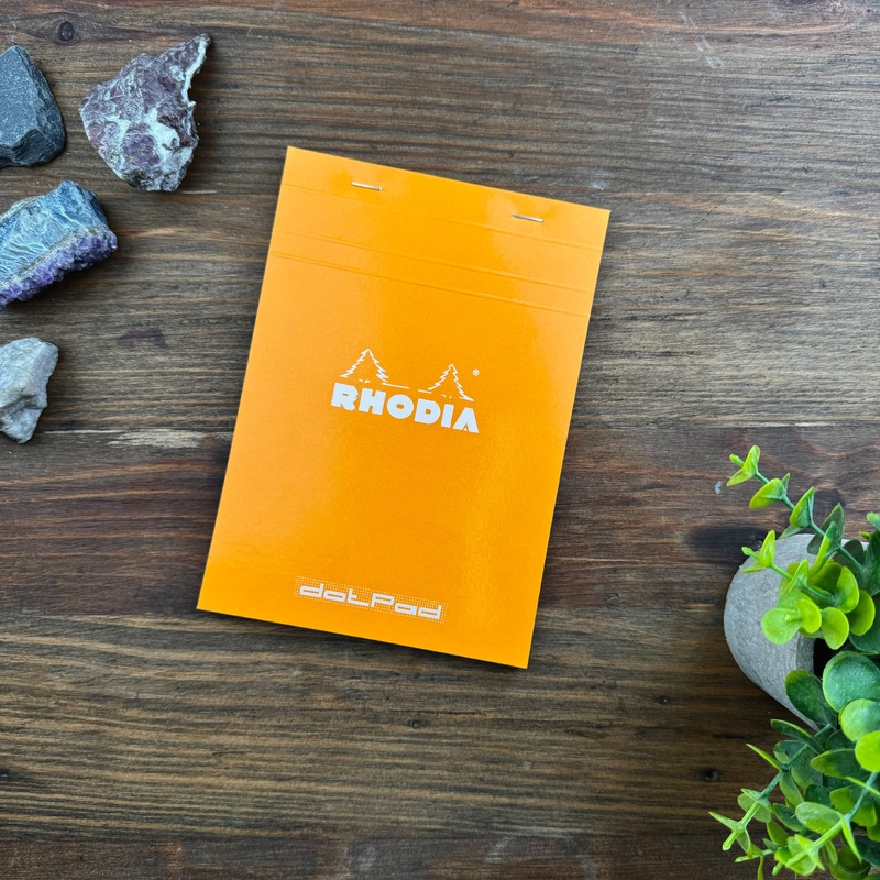 Rhodia Staplebound Notepad – Dot grid 80 sheets – 6 x 8 1/4 – Orange cover