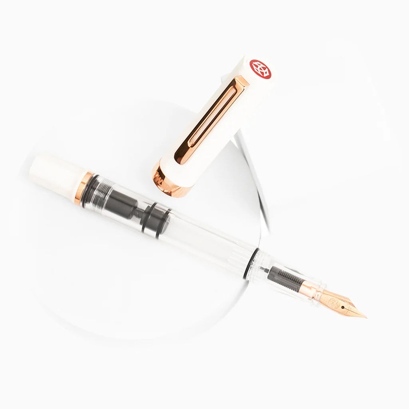 Twsbi Eco Fountain Pen – White with Rose Gold Extra FIne