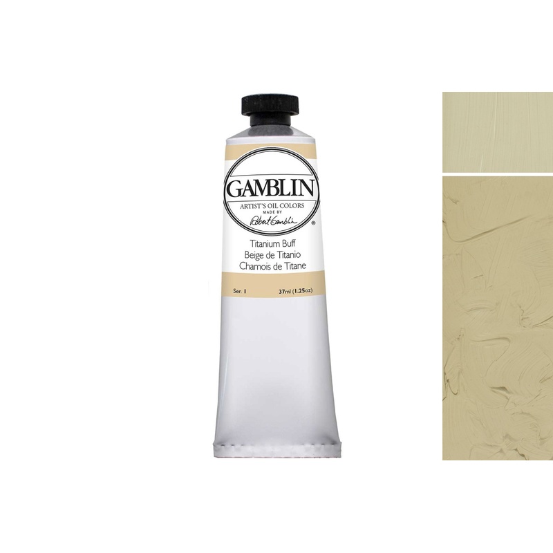 Gamblin Artist’s Oil Colors, Titanium Buff 37 mL tube