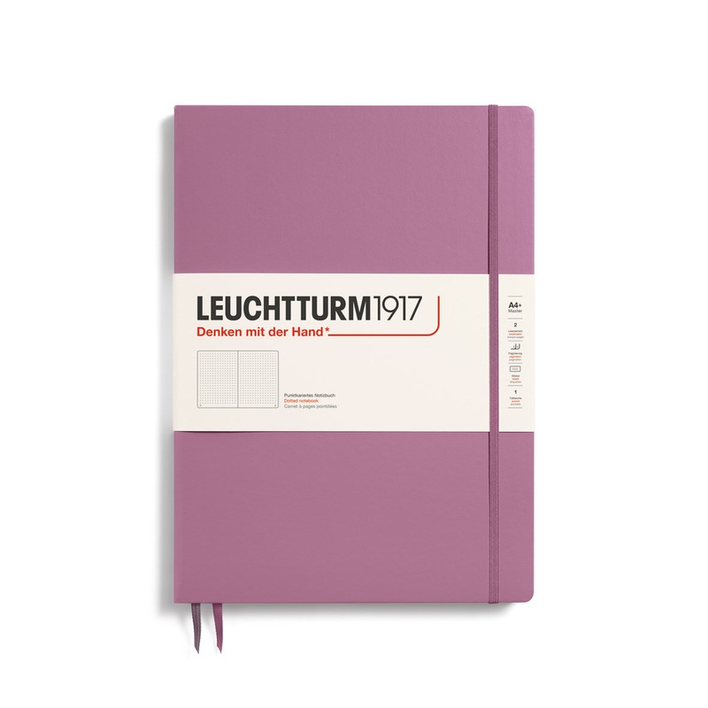 LEUCHTTURM1917 Notebook Master Slim (A4+) Hardcover, 123 Numbered pages, dotted – Dusty Rose