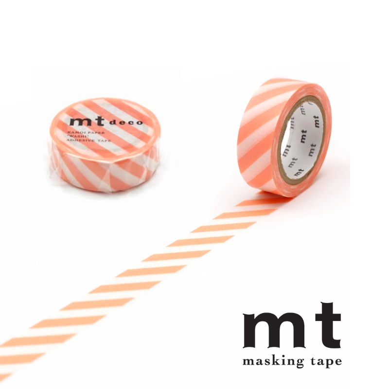 MT Deco Washi Tape – Stripe Salmon Pink