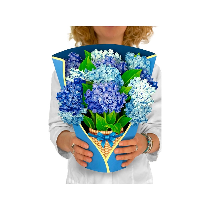 Nantucket Hydrangeas Pop Up Greeting Bouquet