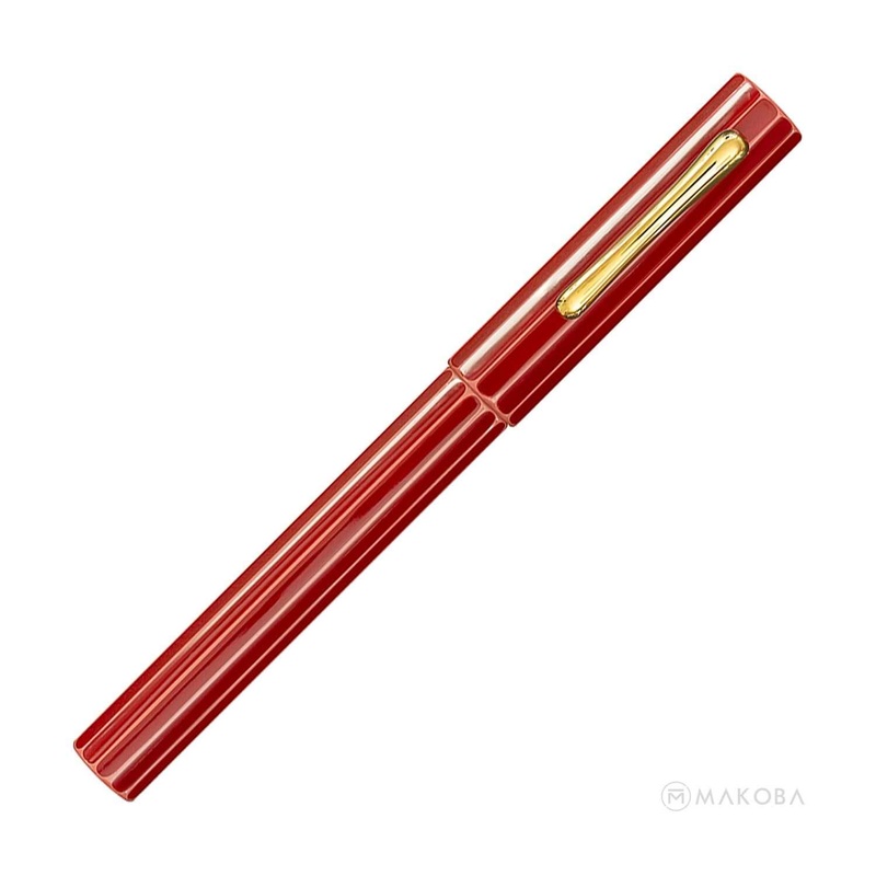 Taccia Kaku-Tate Limited Edition Fountain Pen, Umegasane (Apricot Red) – 14K Gold Nib Extra Fine