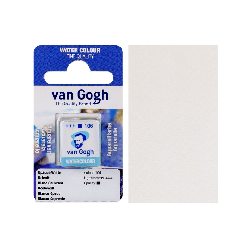Van Gogh Watercolor Half Pan, #106 Opaque White