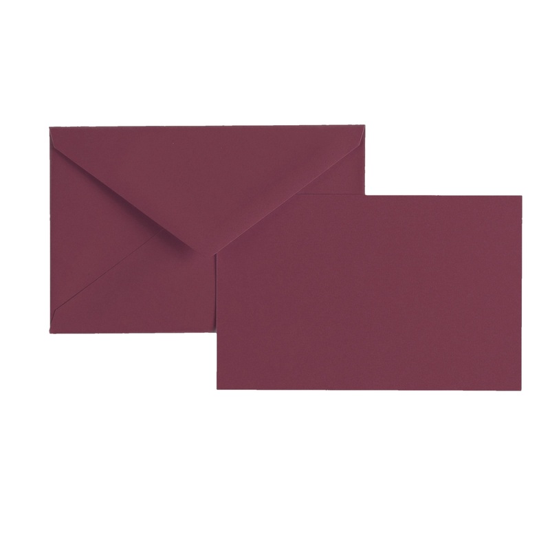 Vellum Stationery Set – Smooth Finish, Flat Card – 3 1/2″ x 5 1/2″ – Burgundy