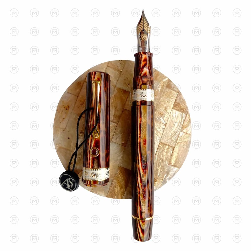Asc Bespoke Bologna Extra Maharaja Of India Fountain Pen, Arco Bronze – 18K Gold Nib Medium Flex