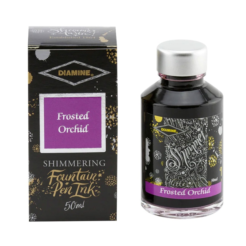 Diamine Shimmer Ink Bottle, Frosted Orchid – 50ml