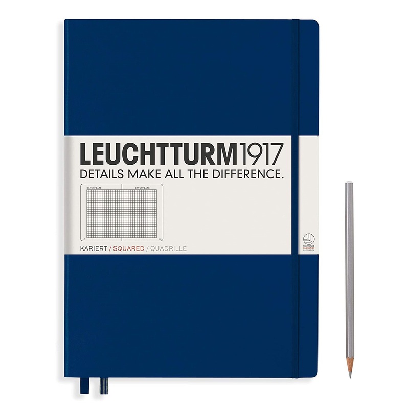 Leuchtturm A4+ Hardcover Notebook – Navy – Squared