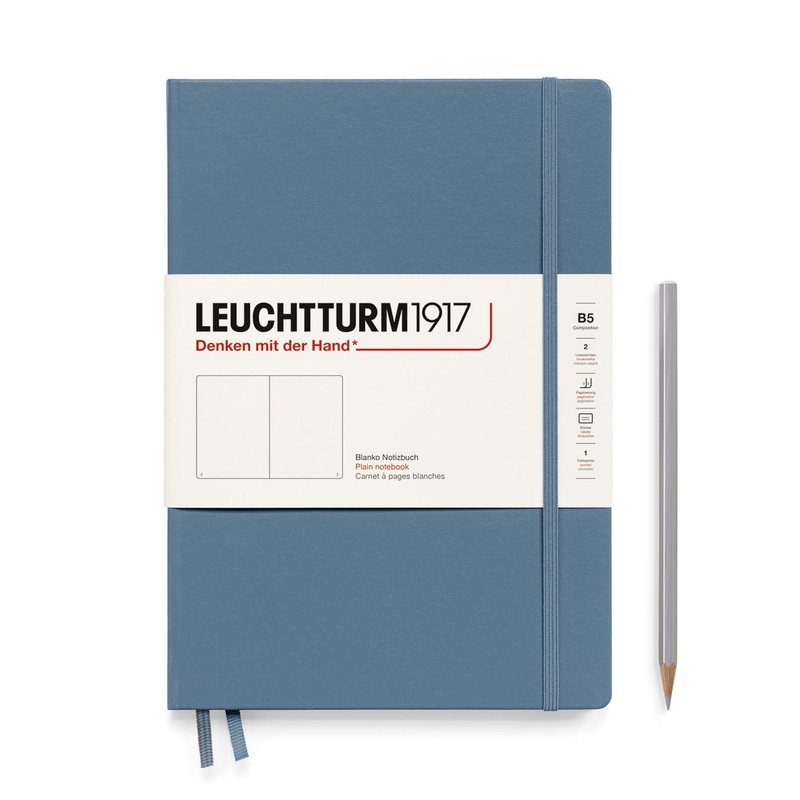 LEUCHTTURM1917 Notebook Hardcover composition (B5), 219 Numbered pages, Plain – Stone Blue
