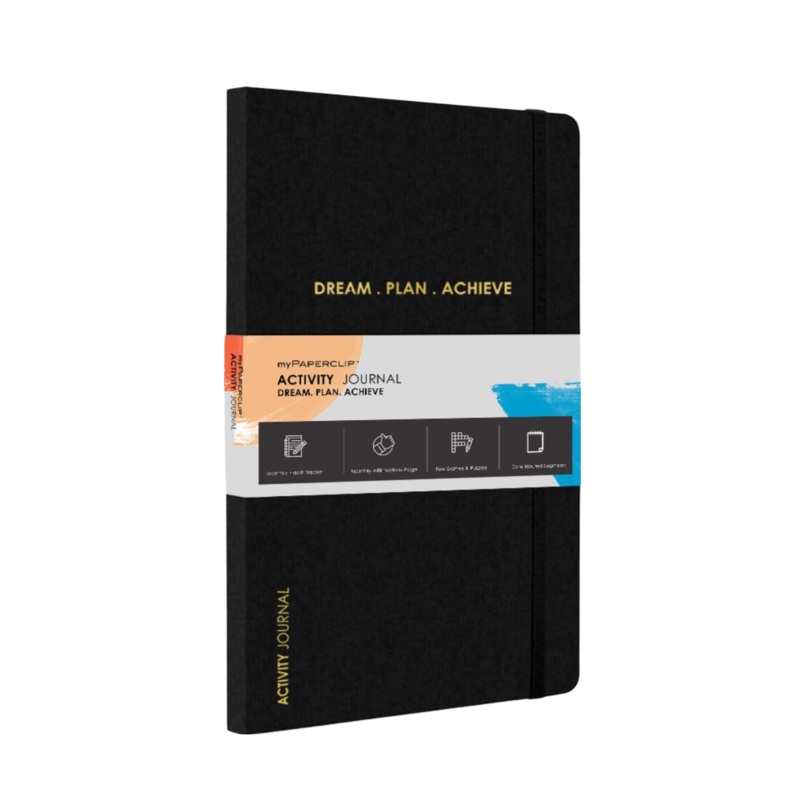 myPAPERCLIP Activity Journal Softcover A5 Notebook – Black Ruled