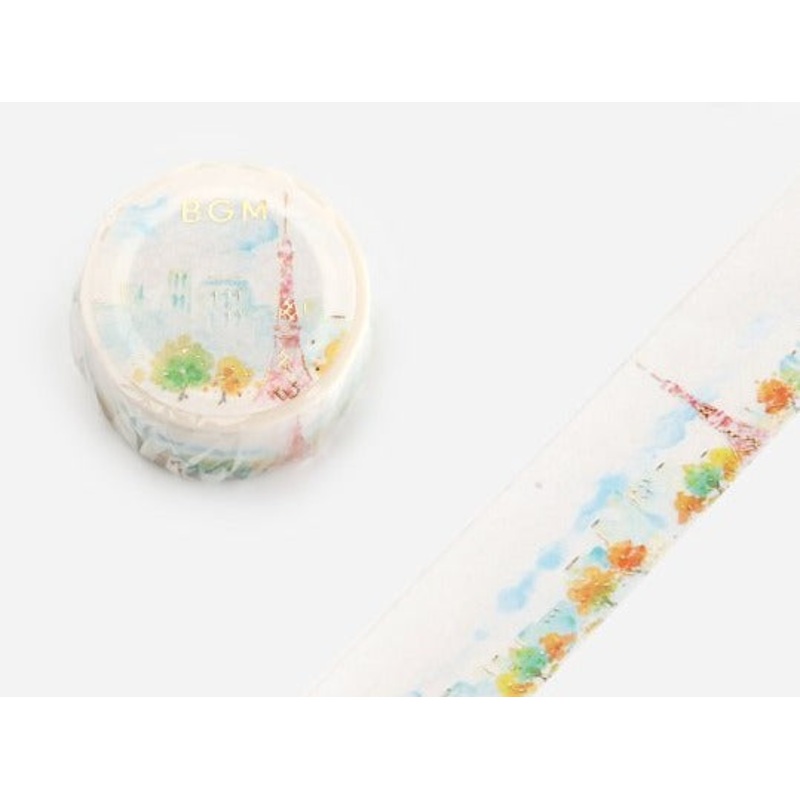 BGM Washi Tape – Watercolor Tokyo Tower