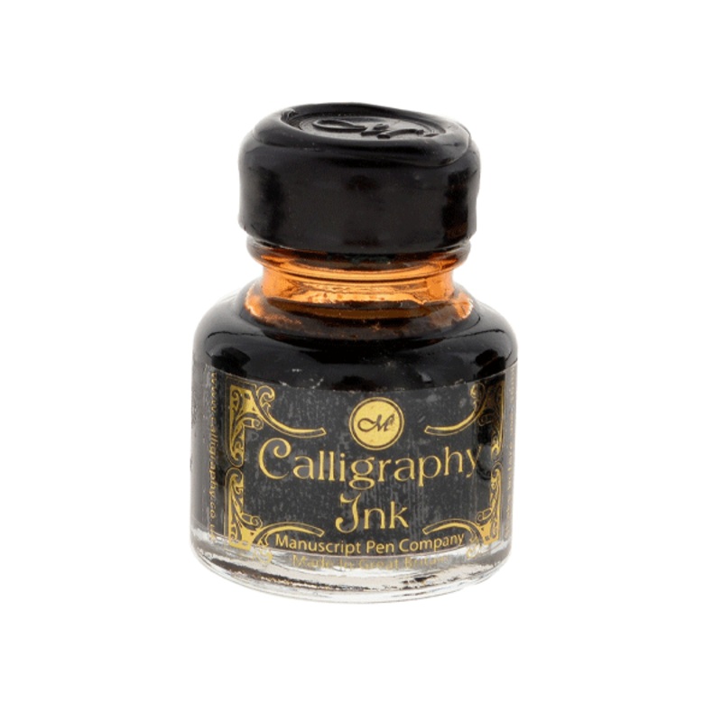 MANUSCRIPT, Ink Bottle – CALLIGRAPHY GIFT INK With Wax Seal Top SEPIA (30mL).