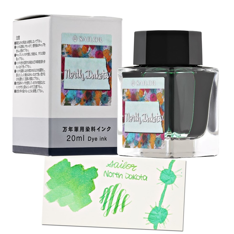 Sailor USA State Bottled Ink in North Dakota (Mint Green) – 20 mL