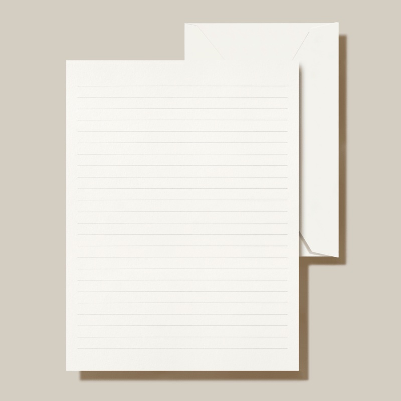 Crane Ruled Pearl White Half Sheet