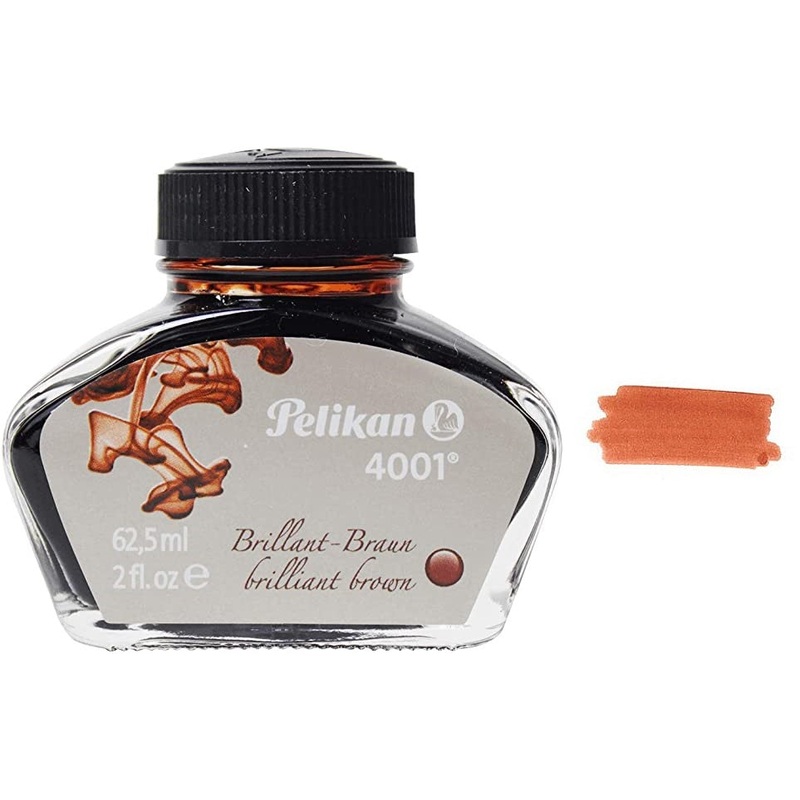 Pelikan 4001 Fountain Pen Ink Bottle, 30ml, Brilliant Brown