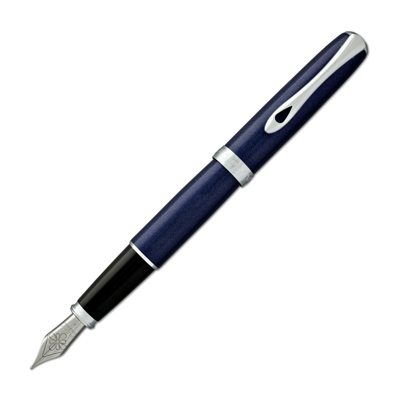 Diplomat Excellence A2 Fountain Pen in Midnight Blue with Chrome Trim Medium