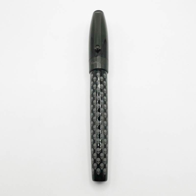 Montegrappa Fortuna Black Skull Fountain Pen  – Medium Stainless Steel Nib
