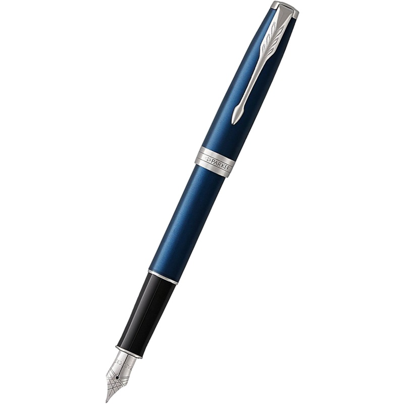 Parker Sonnet Blue with Chrome Trim Fountain Pen Fine
