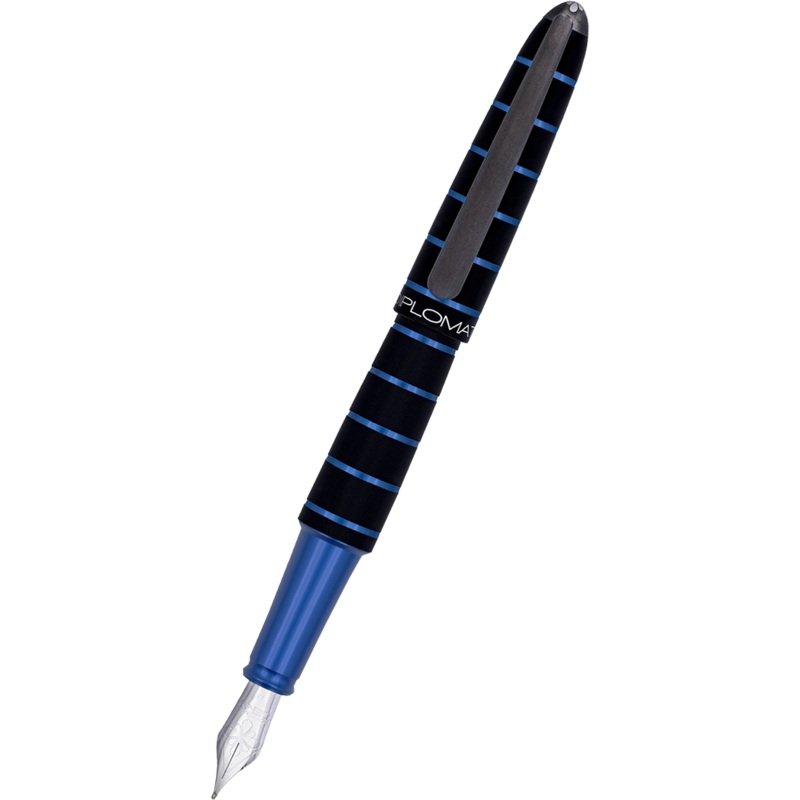 Diplomat Elox Ring Fountain Pen – Blue – Stainless Steel Nib Extra-Fine