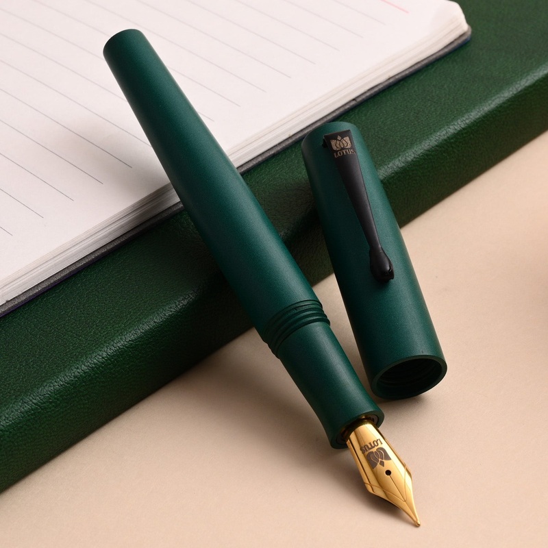 Lotus Student Ebonite Fountain Pen – Deep Green BT Fine