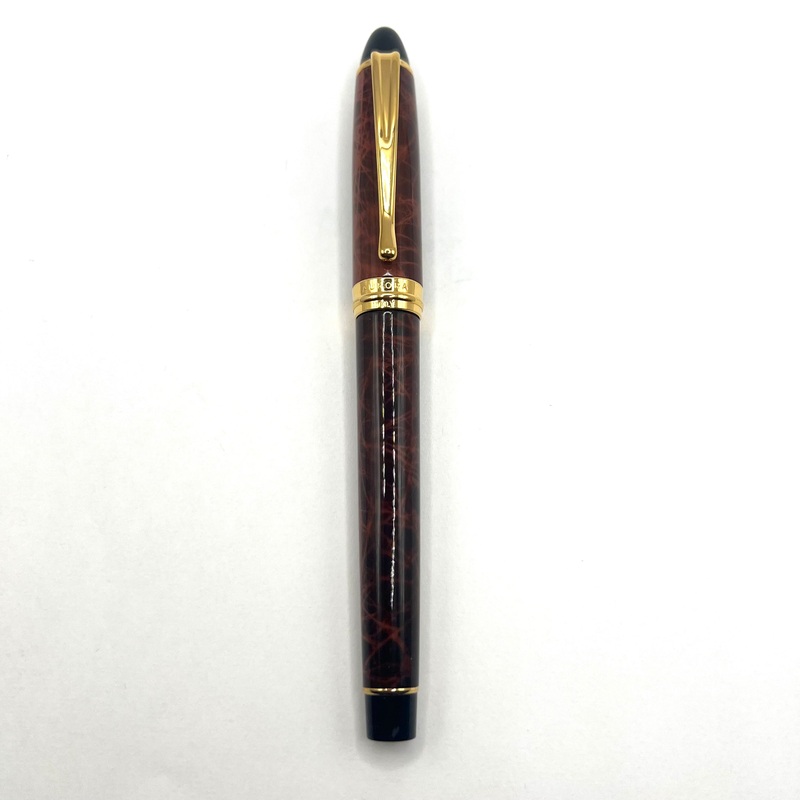 Aurora Turtle Brown Lacquer Ipsilon Deluxe Fountain Pen – Medium 14kt Gold Nib