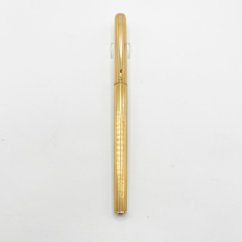 Montblanc Noblesse Gold-Plated Etched Vertical Lines Fountain Pen  – Fine 14kt Gold Nib
