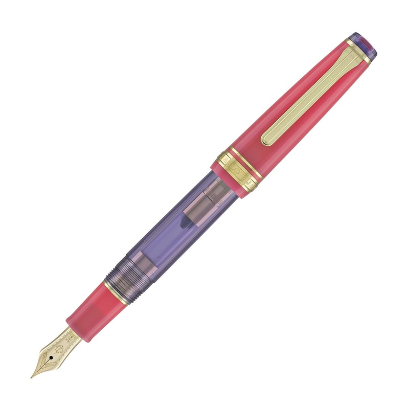 Sailor Pro Gear Slim Fountain Pen in Manyo #2 Series Rabbit Ear Iris (Pink / Blue Lilac) – 14K Gold Medium