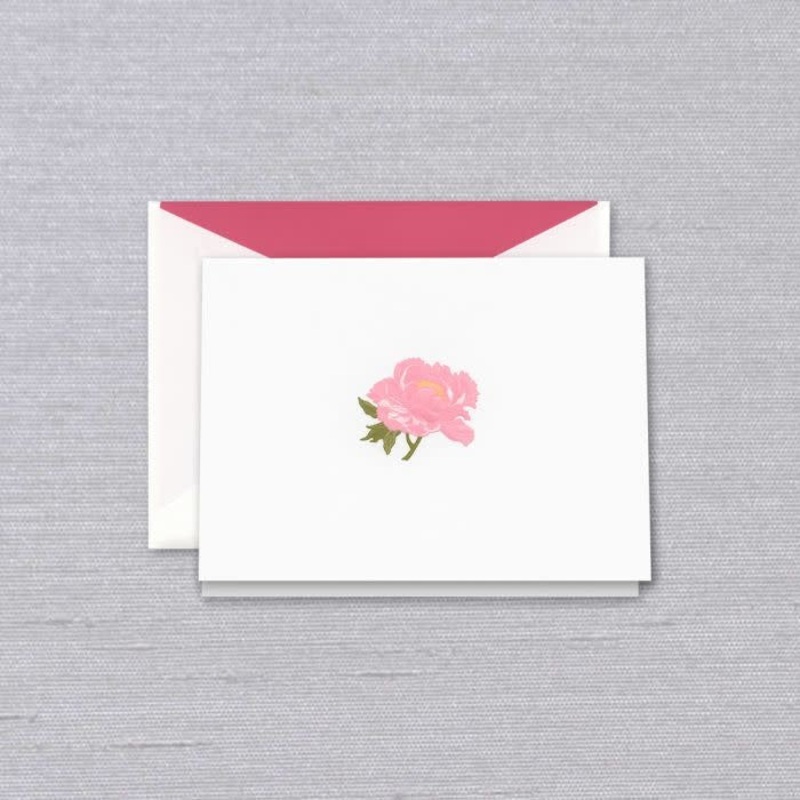 Crane Engraved Peony Note (10 ea)