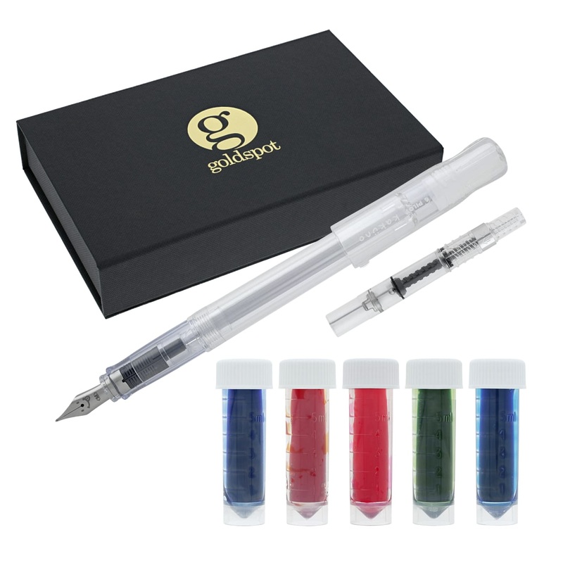 Pilot Kakuno Clear Demonstrator Fountain Pen and Ink Gift Set – Medium Point