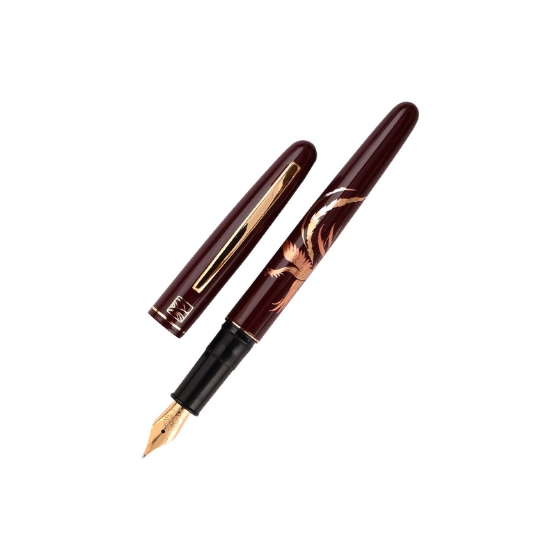 Wancher x Kuretake Kindai Maki-e Zuichou Houou Fountain Pen – Red GT Fine