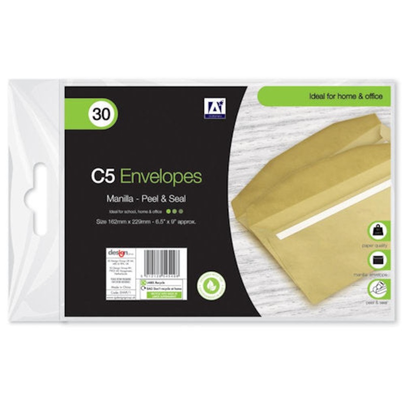 C5 Manilla Envelopes – 30 Pack