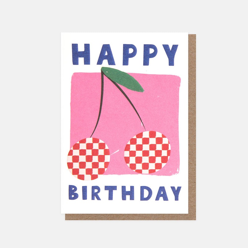 Happy Birthday Cherries Mini Card
