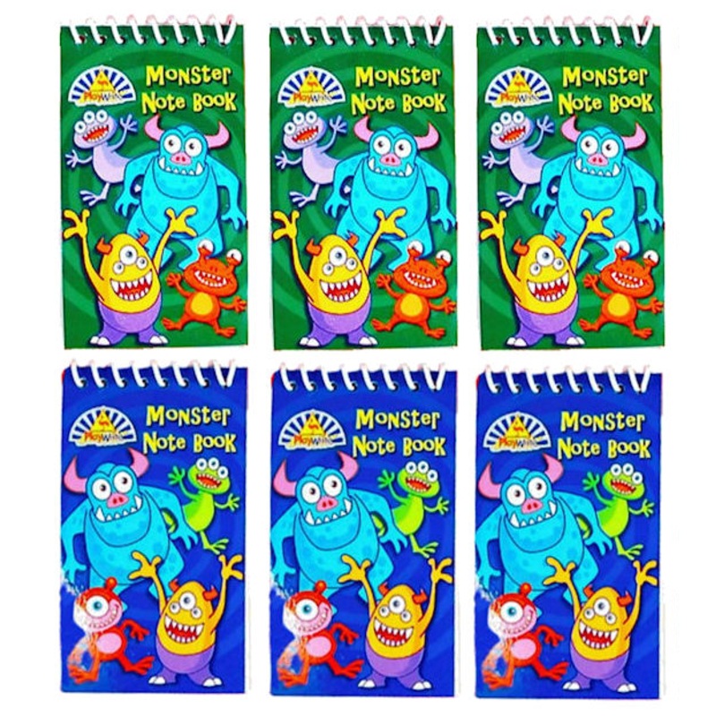 Mini Monster Spiral Notebooks – 6 Pack