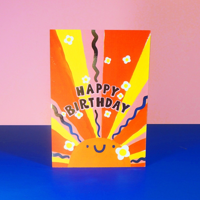 Retro Sun Happy Birthday