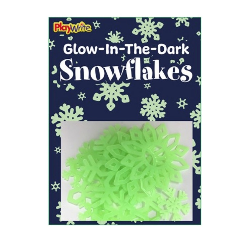 Glow In The Dark Snowflakes – 16 Pack
