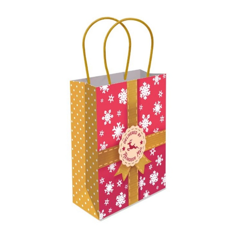 Reindeer Mail Paper Handle Bags – 6 Pack