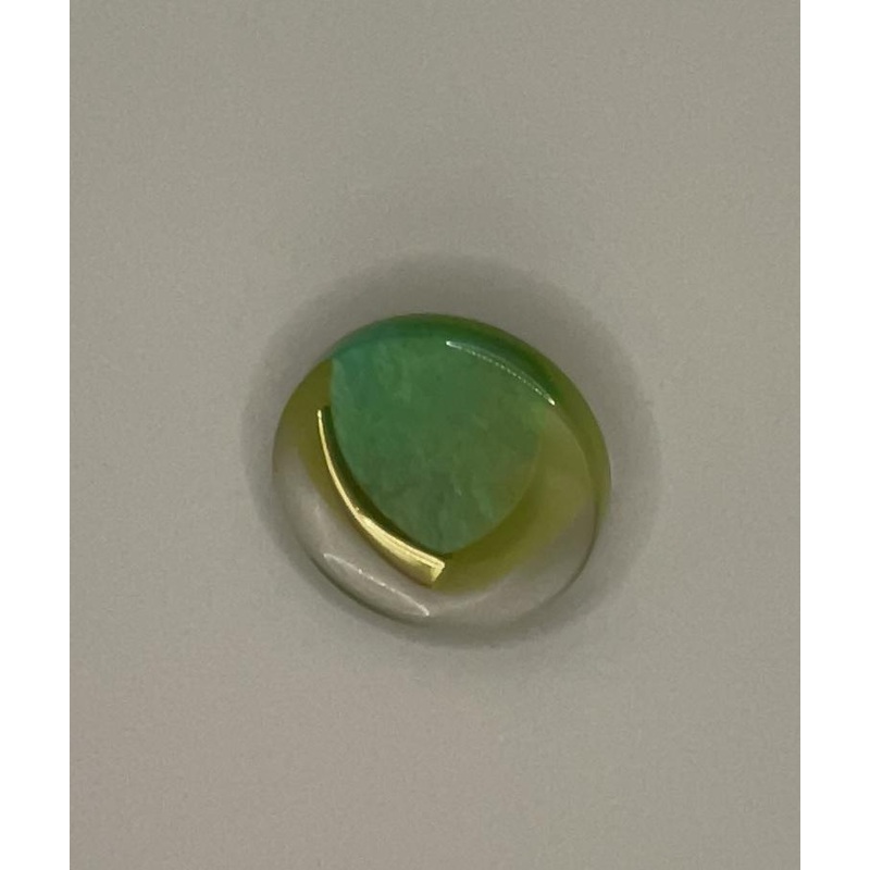 Button-Green/Gold Circle .75