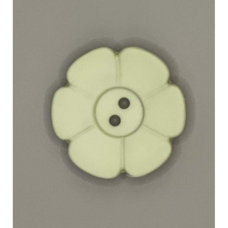 Button-Lt Green Flower 1.25