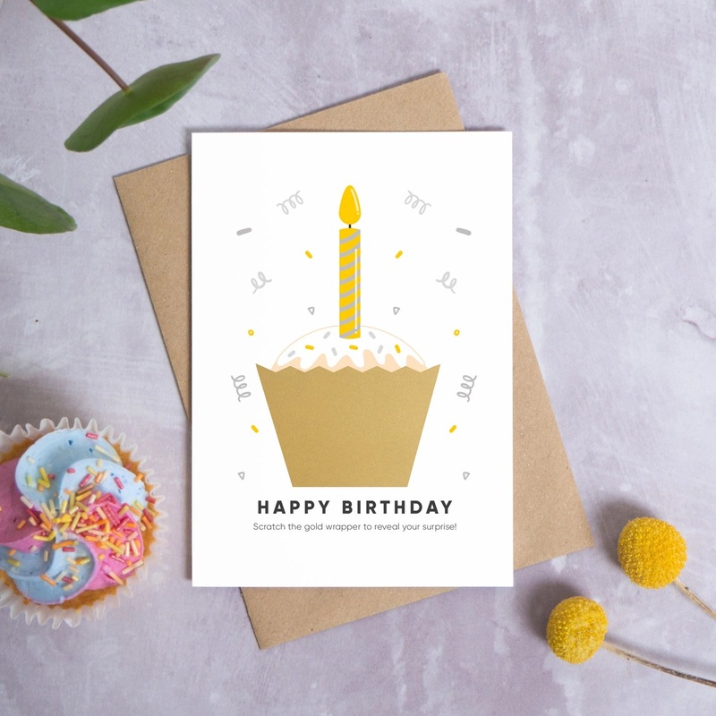 Birthday Cake Yellow – Make Your Own Scratch Card
